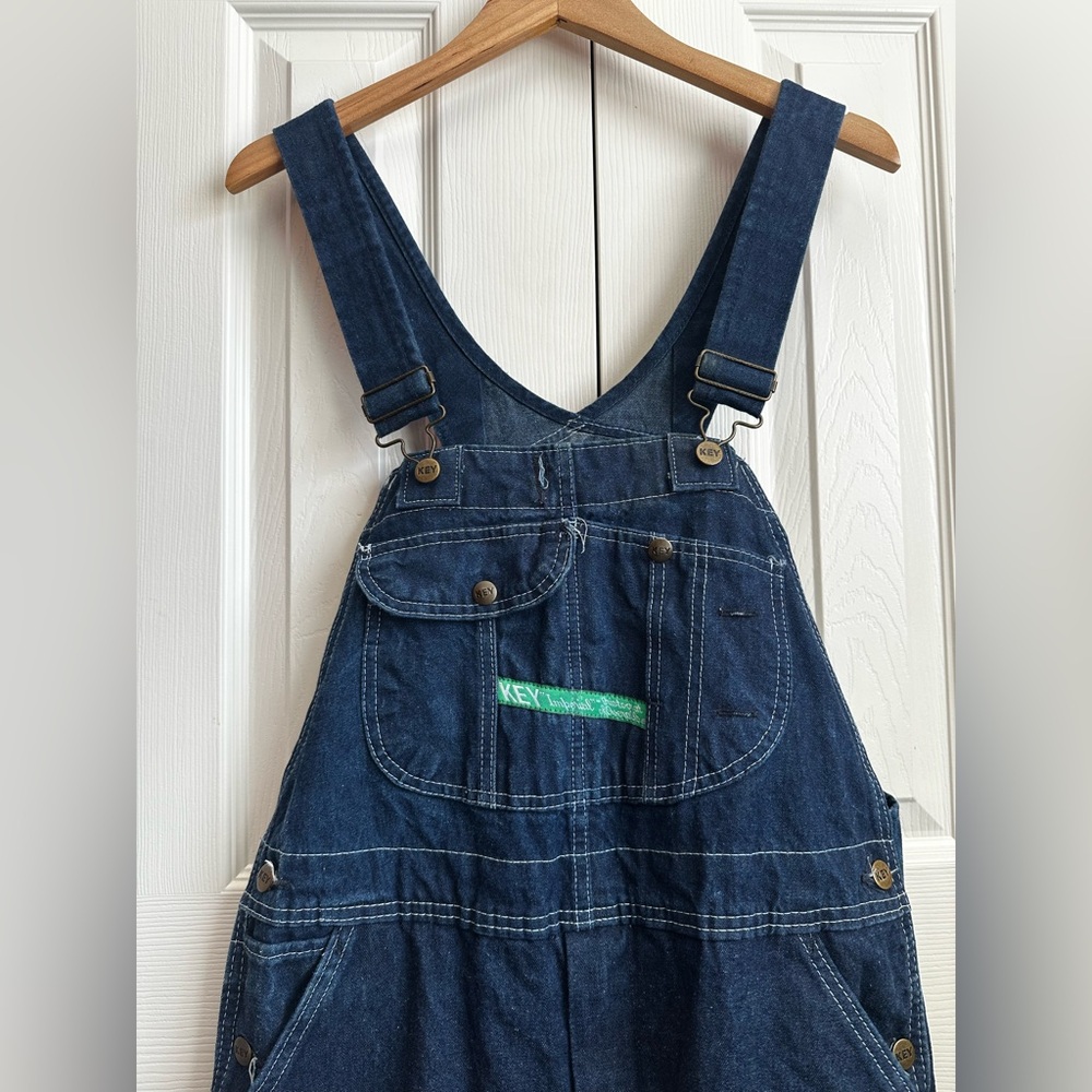 Vintage Key Imperial Mens 36x29 Carpenter Denim Bib Overalls Work Farm Trucker